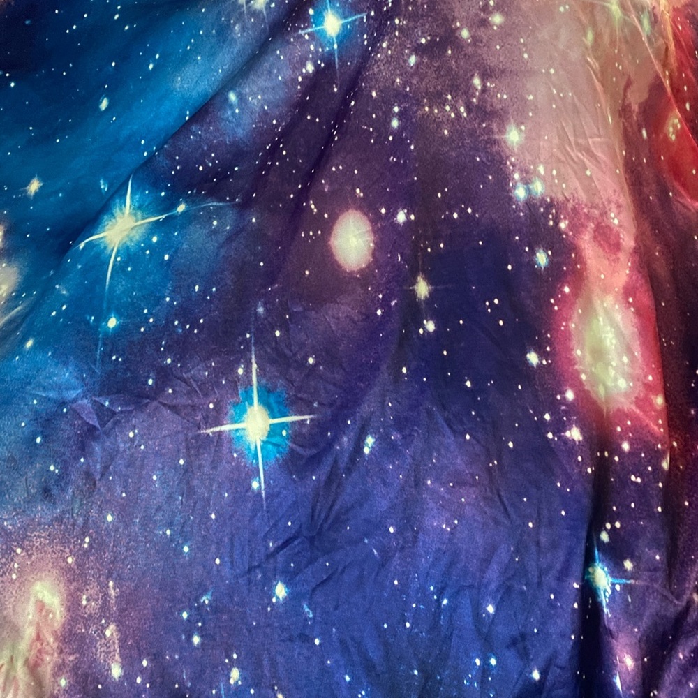 Purple galaxy double mattress duvet, sheet and 2 pillow cases  silky fabric